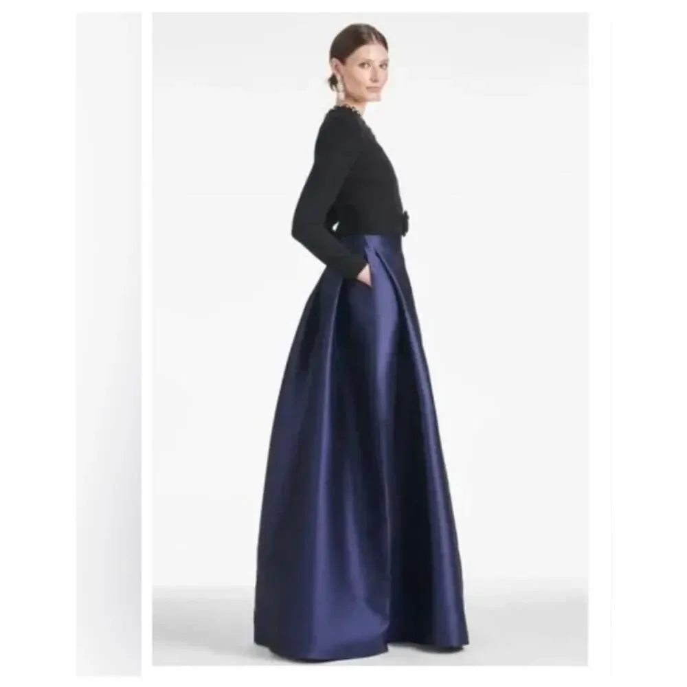 Sachin & Babi Victoria Gown: Navy & Black Sparkle Dress $1095.00 retail price - Picture 2 of 11